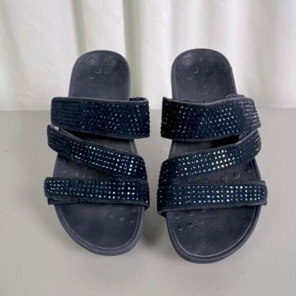 VIONIC WOMENS BLUE SANDALS SIZE 7 WITH BLUE GLITTER - Picture 2 of 7